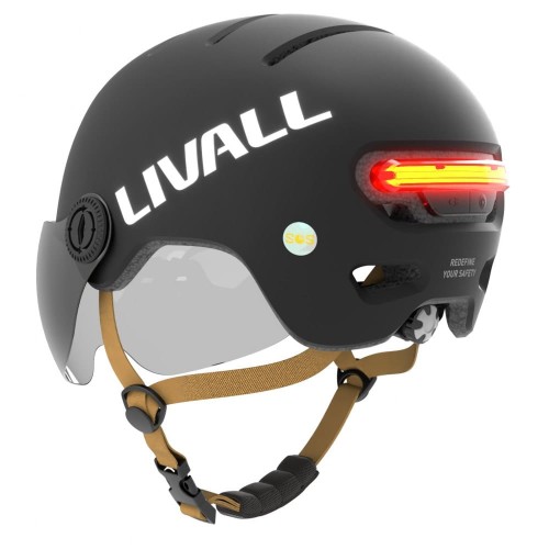 Livall L23 L czarny szybka czujnik upadku SOS i LED kask na rower hulajnogę