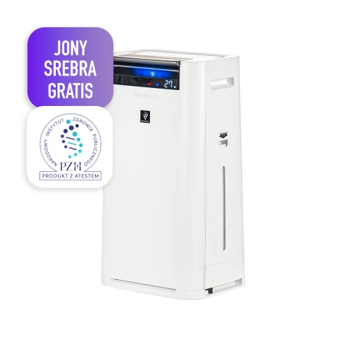 Sharp KC-G60EUW oczyszczacz powietrza przód jony srebra.webp