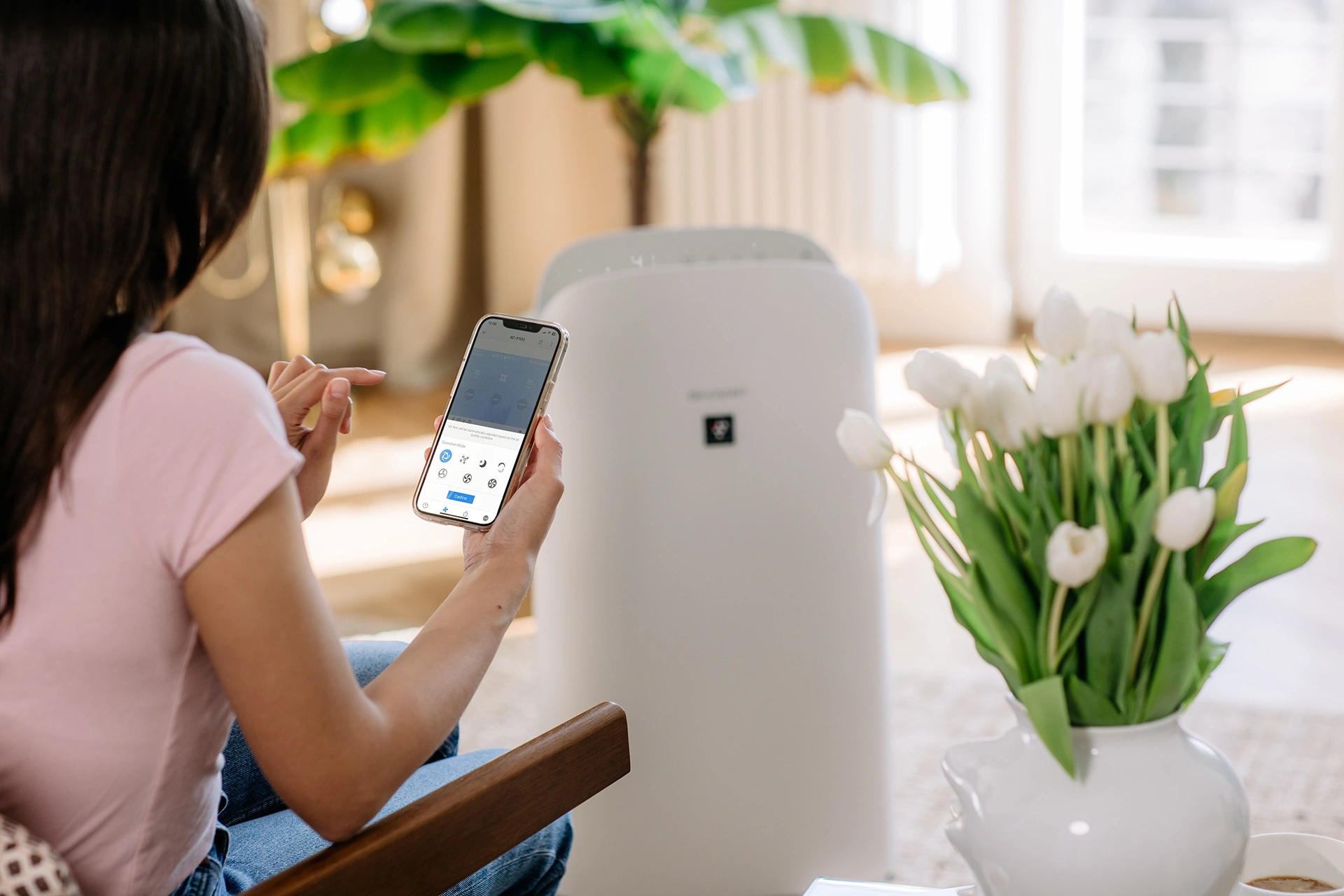 Sharp UA-KCP100E-W sterowanie aplikacją z telefonu z iOS